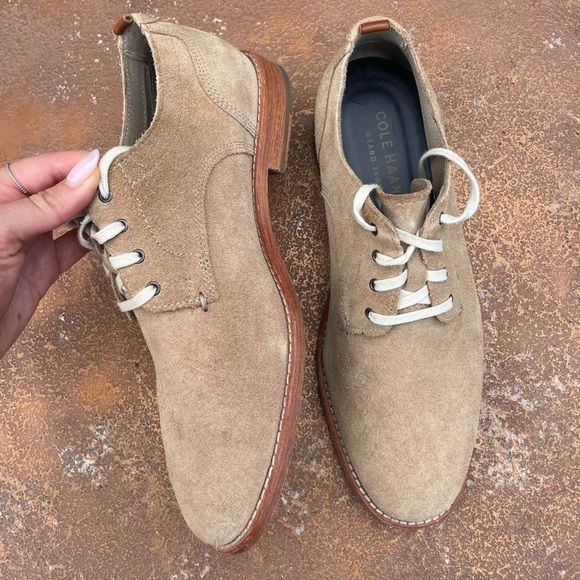 Cole Haan C29705 Mens Feathercraft Grand Oxfords Tan Beige Suede Size 8M main image 4